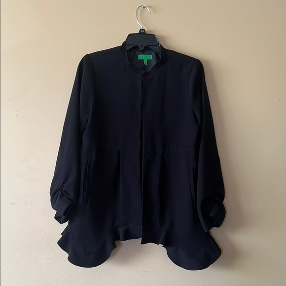 Logo Instant Chic Jackets & Blazers - Black Relaxed Button Down Jacket with Mandarin Collar